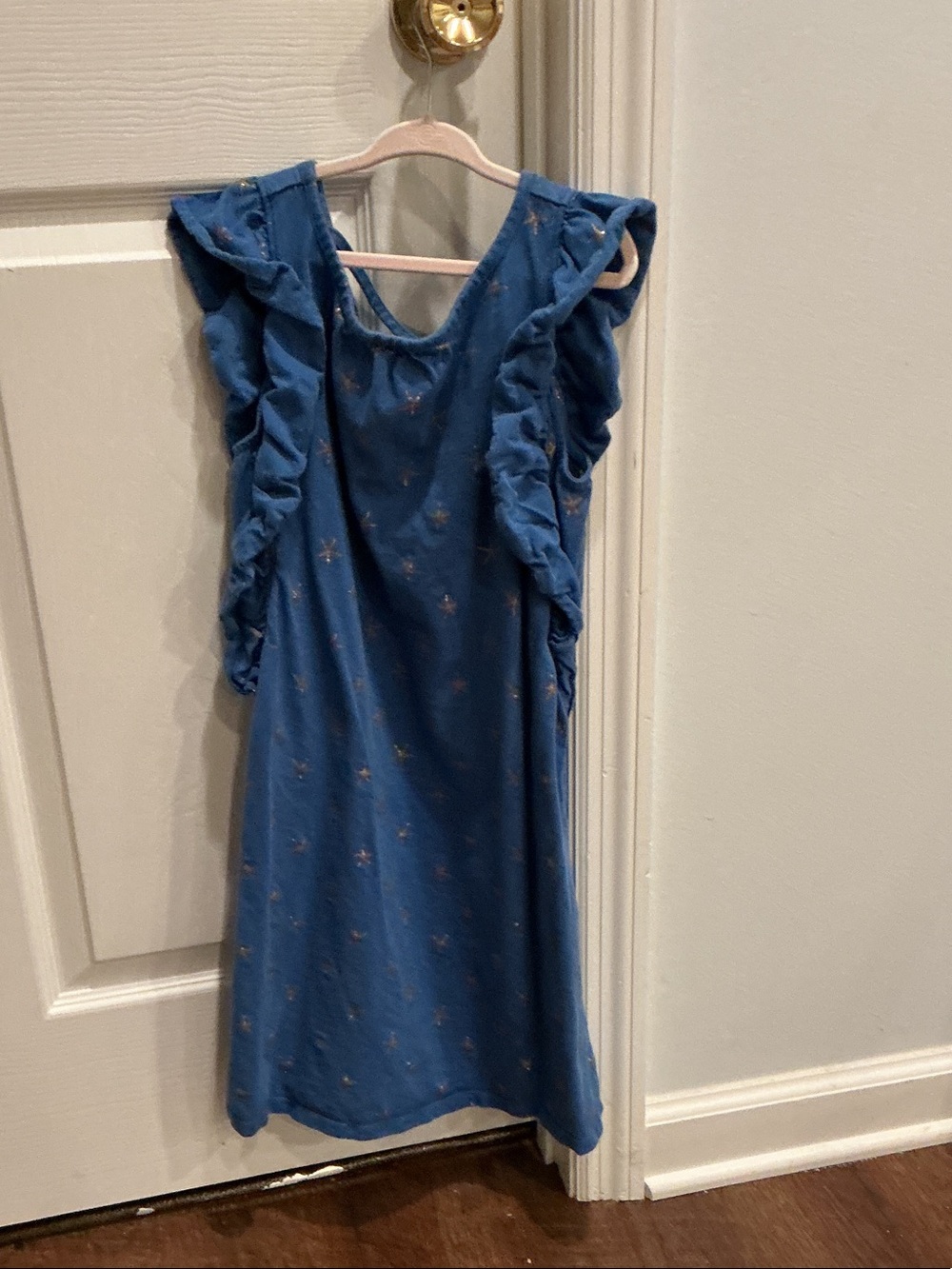 Tea Collection Blue Ruffle Star-Print Dress